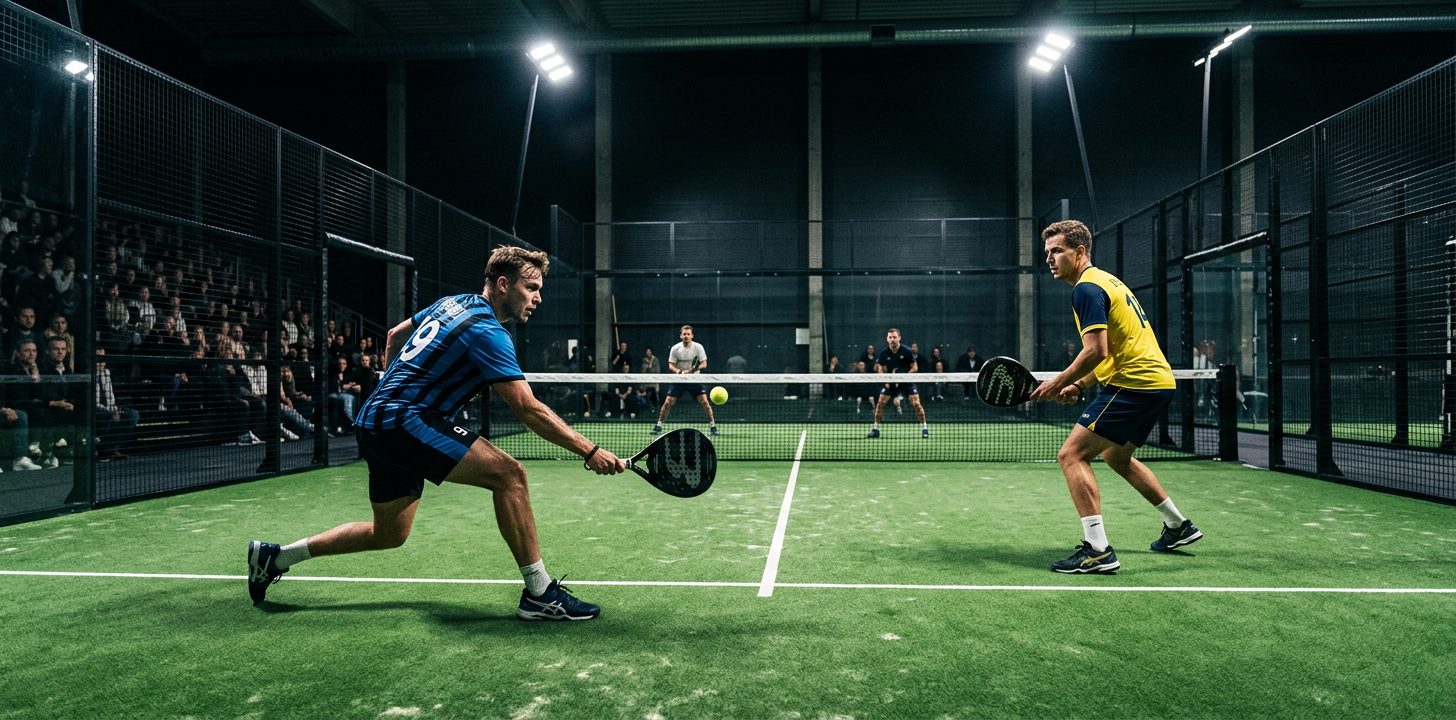 Padelspel på inomhusplan